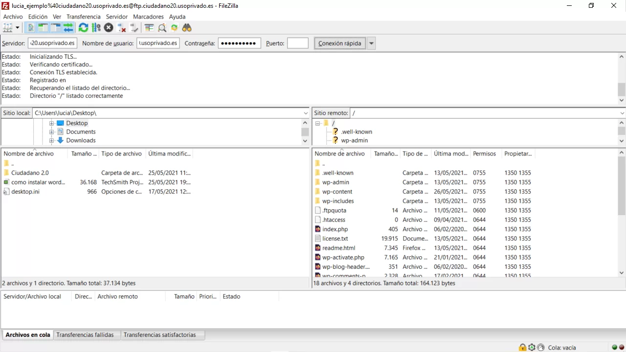 filezilla conexion ftp