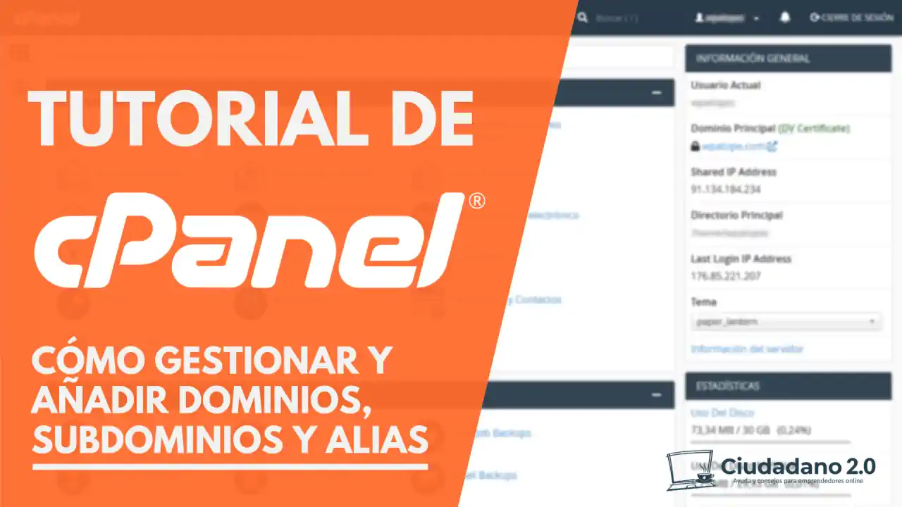 gestionar dominios cpanel