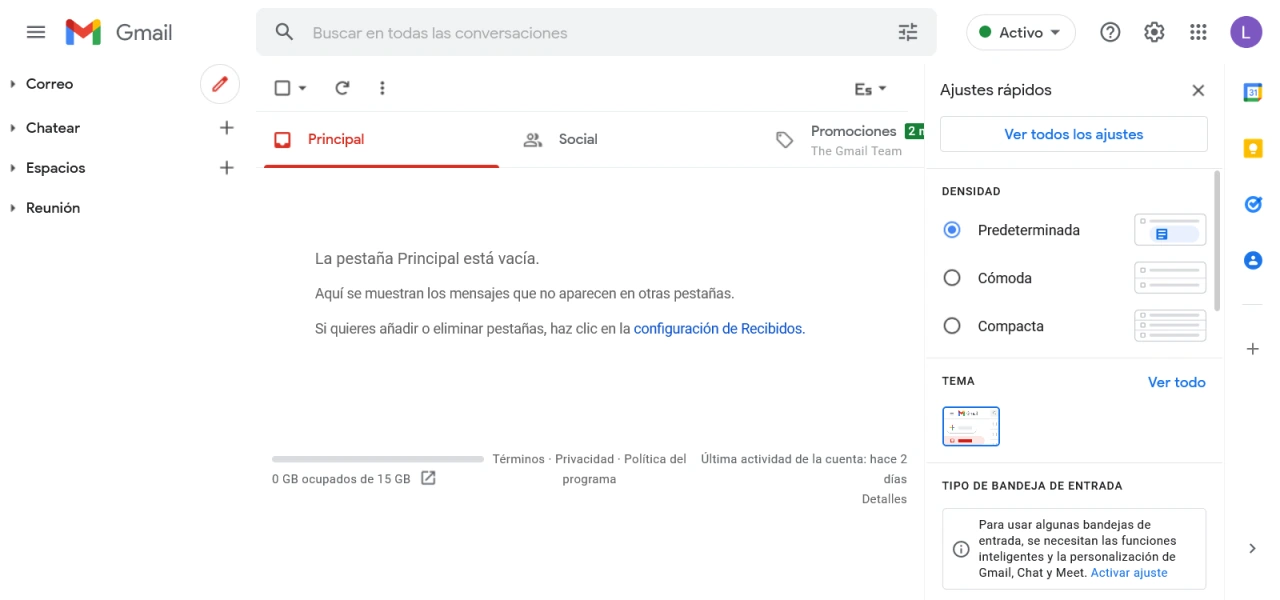 google workspace ajustes