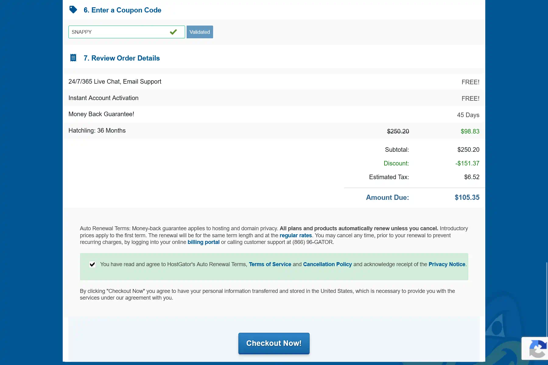 hostgator paso 3