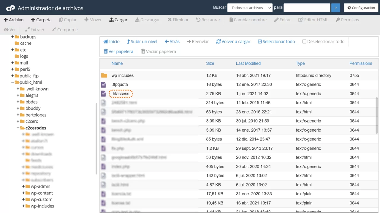 htaccess cpanel