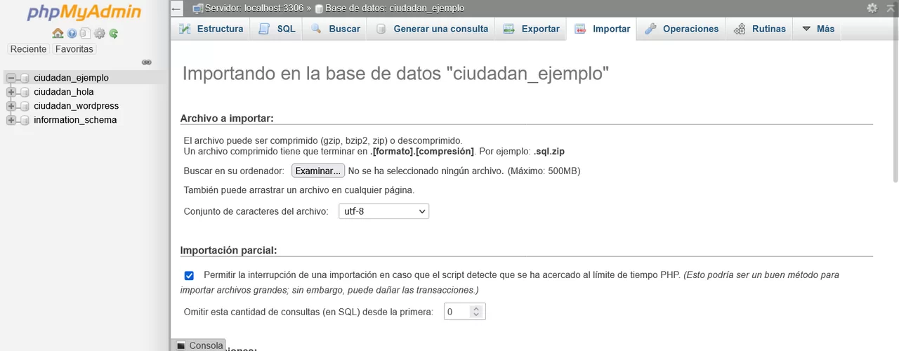 importar base datos