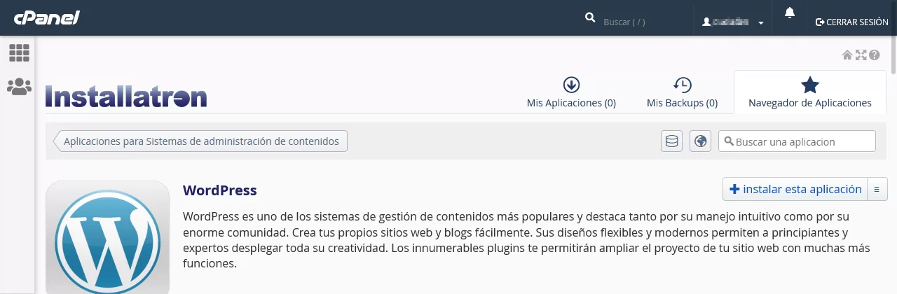 instalacion wordpress subdominio