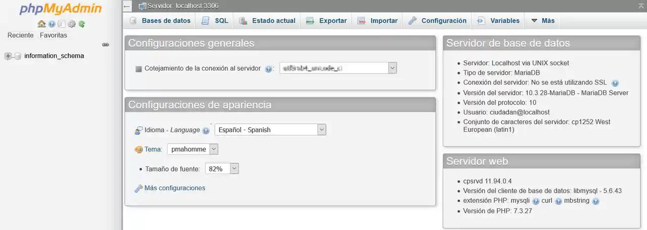 php myadmin cpanel