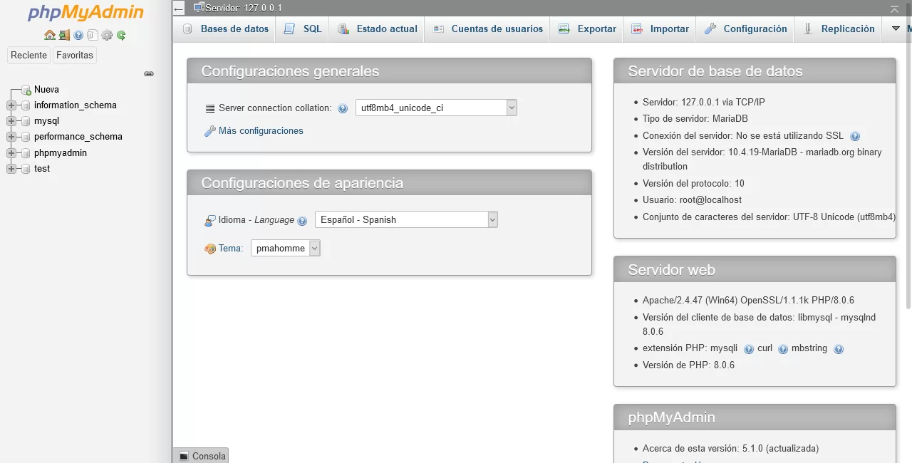 php myadmin