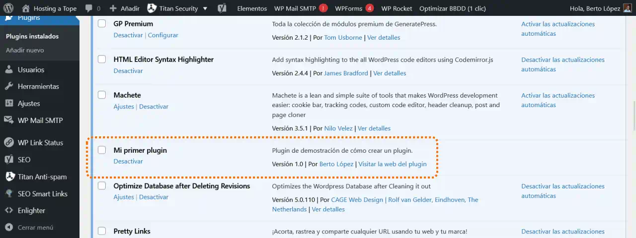 plugin basico instalado