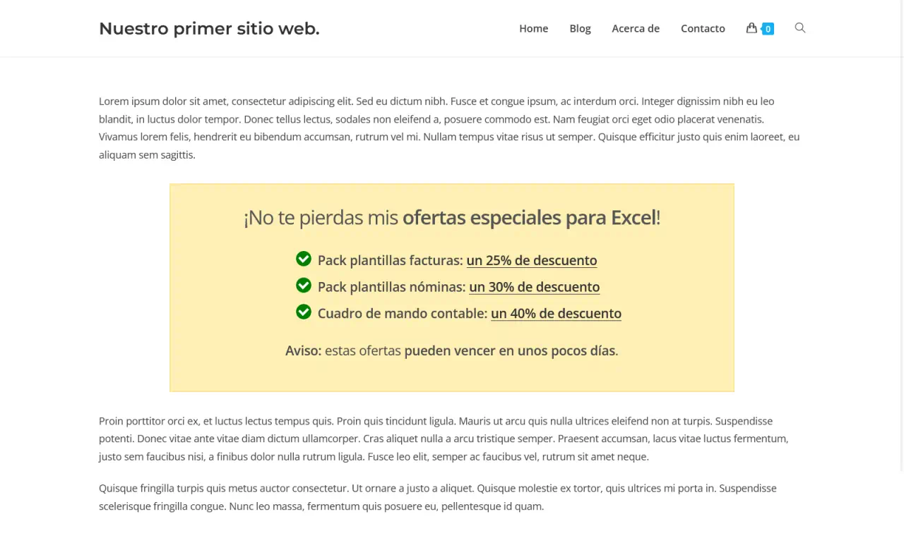 resultado final shortcode