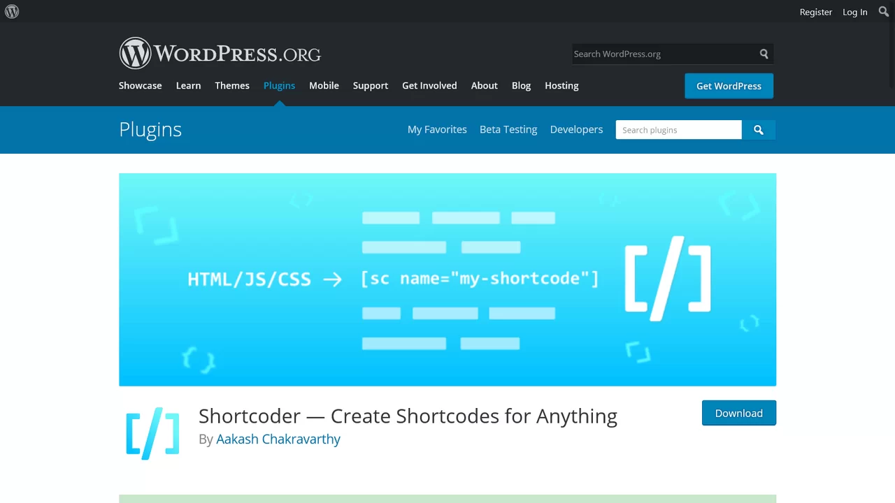 shortcoder plugin
