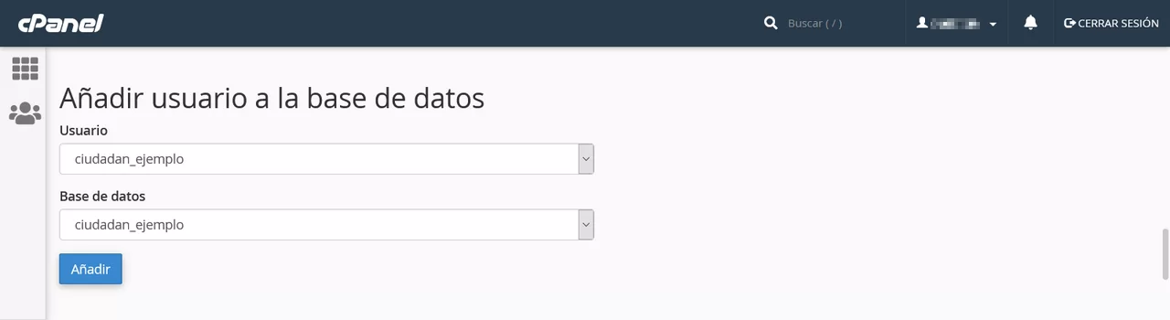 asignar usuario a la base de datos