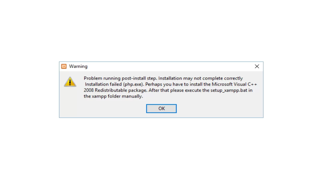 warning xampp