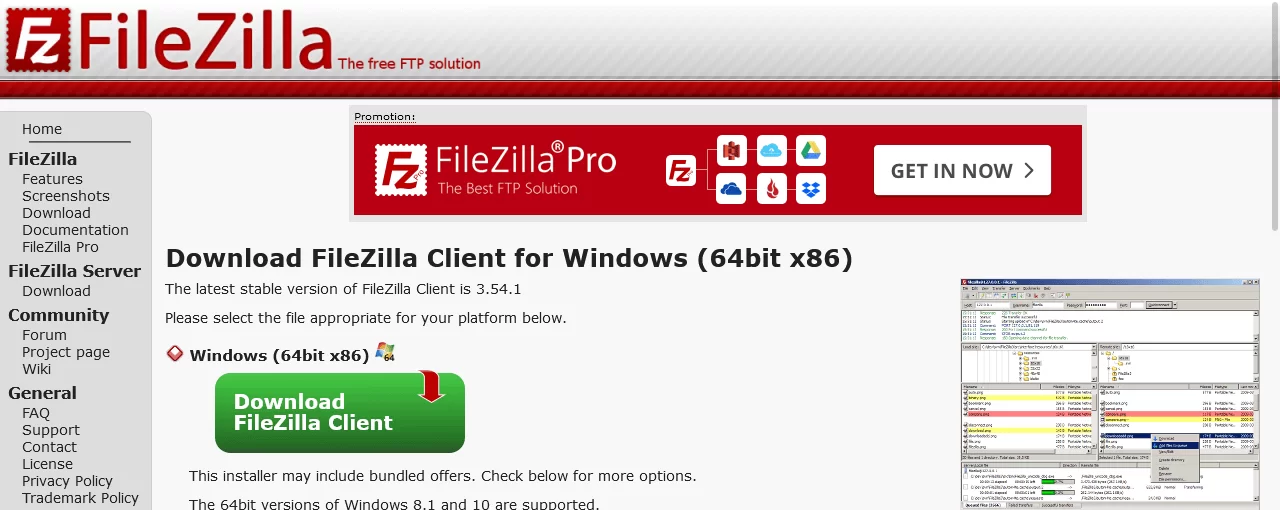 web filezilla