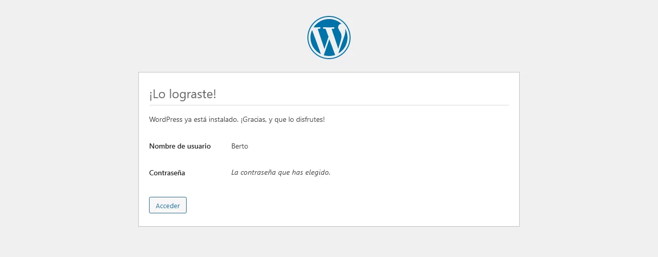 wordpress xampp instalar correctamente