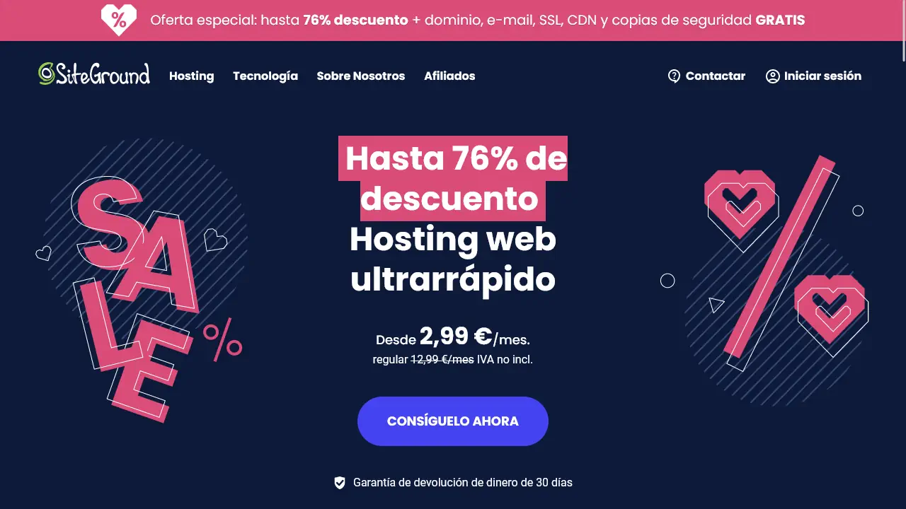 pagina inicio siteground
