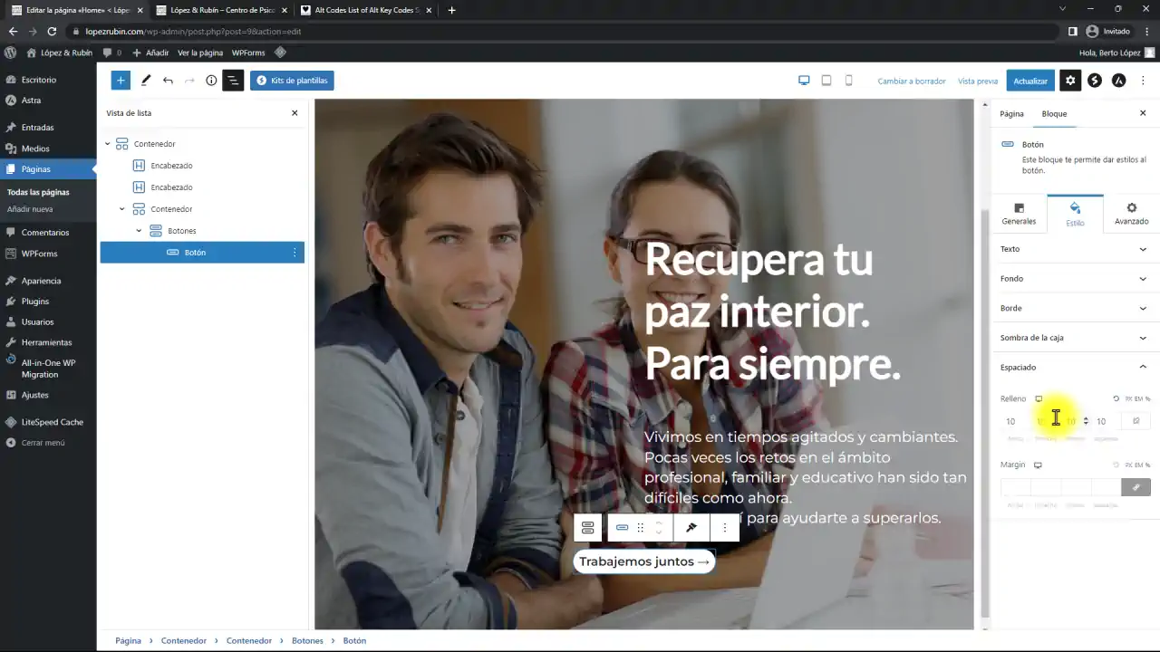 El editor de bloques de WordPress