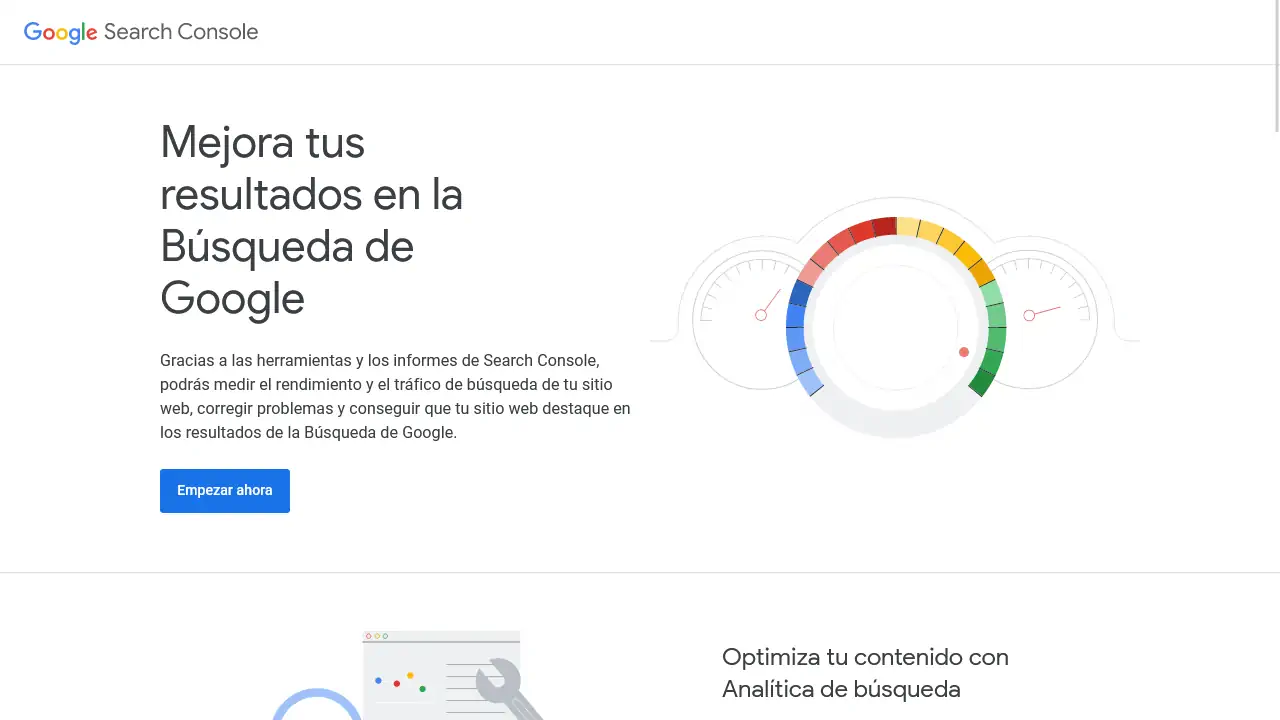 bienvenida google search console