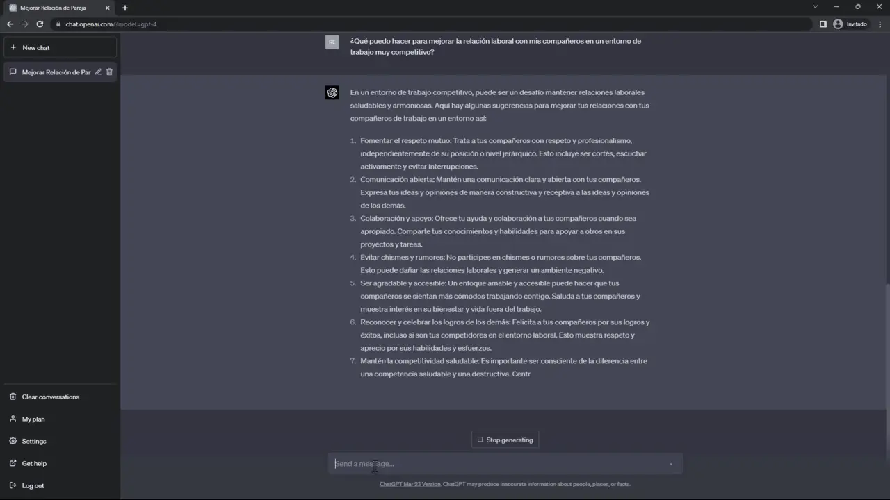 prompt relación laboral