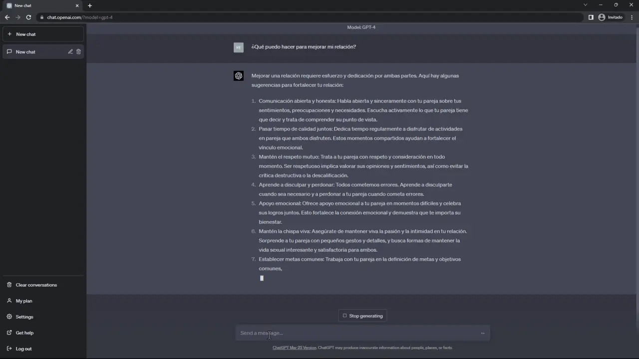 prompt relación pareja