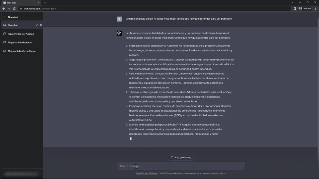 respuesta bombero