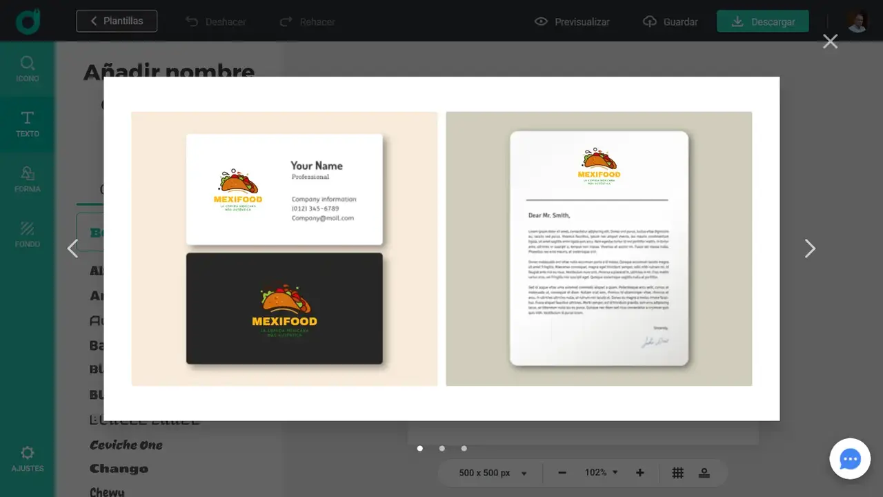 previsualización logo designevo