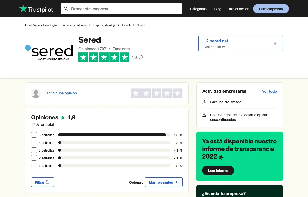 opiniones trustpilot sered
