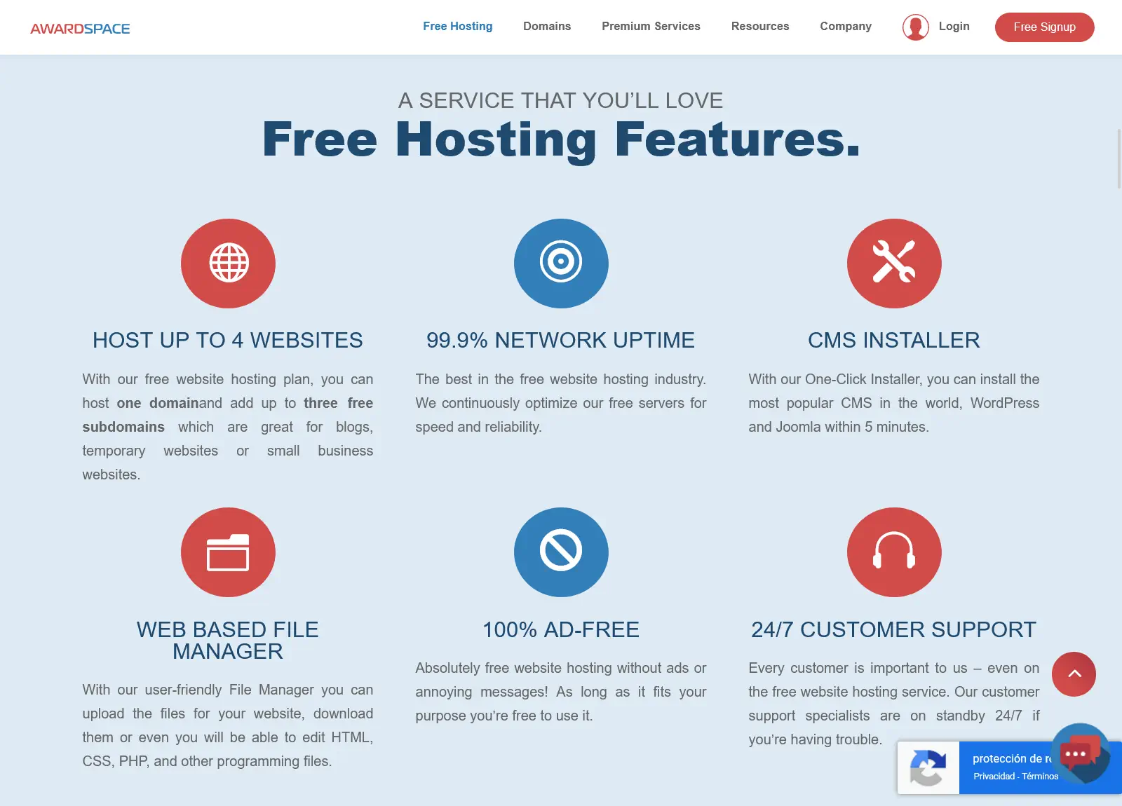 hosting gratis awardspace